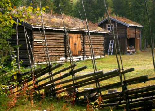 Gamle tømmerhus